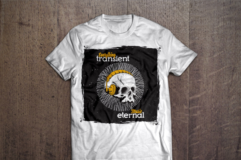 music-and-skull-t-shirt-design