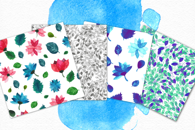 summer-watercolor-pattern-collection