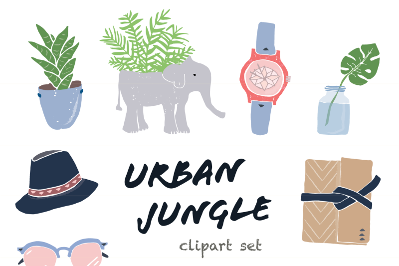 urban-jungle-clip-art-set