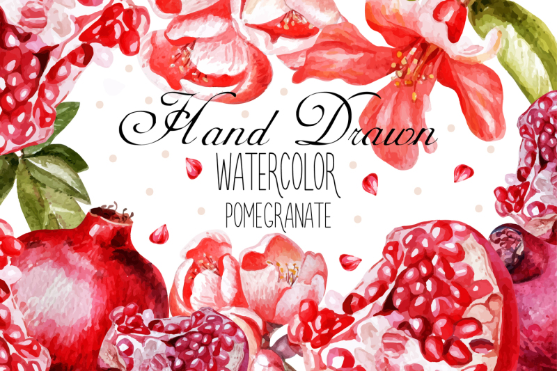 beautiful-watercolor-pomegranates