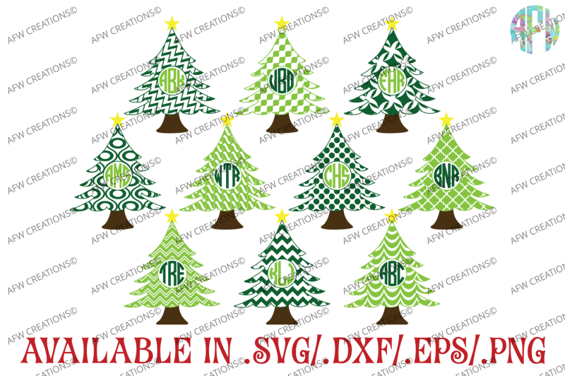 monogram-patterned-trees-svg-dxf-eps-cut-files