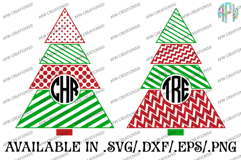 monogram-christmas-trees-svg-dxf-eps-cut-files