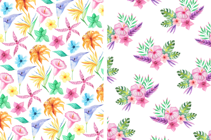 tropical-floral-seamless-patterns