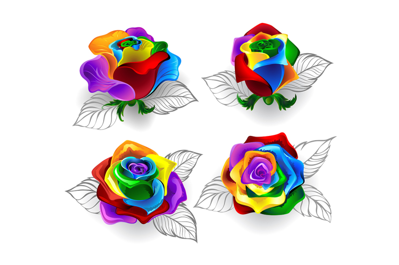 set-of-rainbow-roses