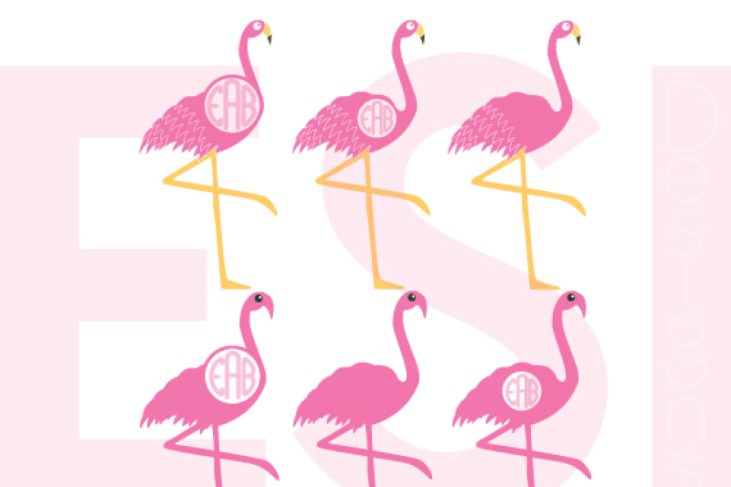 flamingo-monogram-designs-set-svg-dxf-eps-and-png-cutting-files