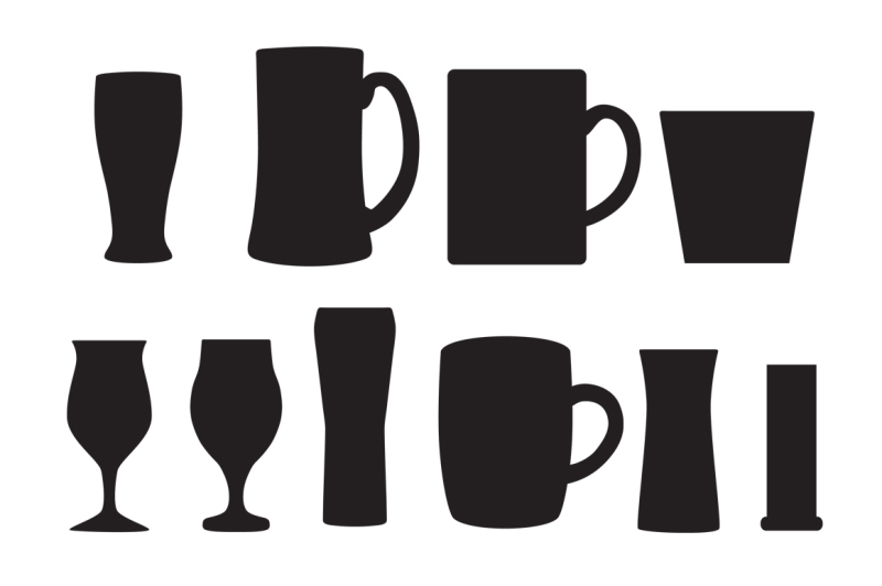 glasses-and-mugs-vector-silhouettes