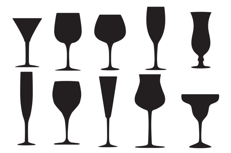 glasses-and-mugs-vector-silhouettes