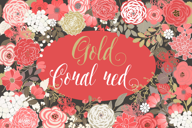 coral-red-and-gold-floral-elements