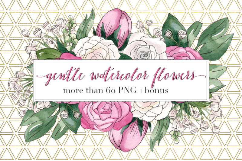 gentle-watercolor-flowers-collection