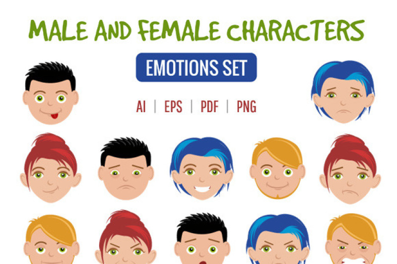 cartoon-people-emotion-set