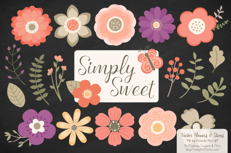 simply-sweet-vector-flowers-and-stems-clipart-in-antique-peach