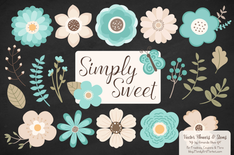 simply-sweet-vector-flowers-and-stems-clipart-in-aqua
