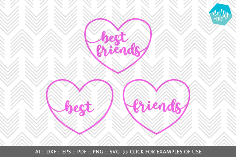 Download Best Friends Heart - SVG, PNG & VECTOR Cut File By Nutsy ...