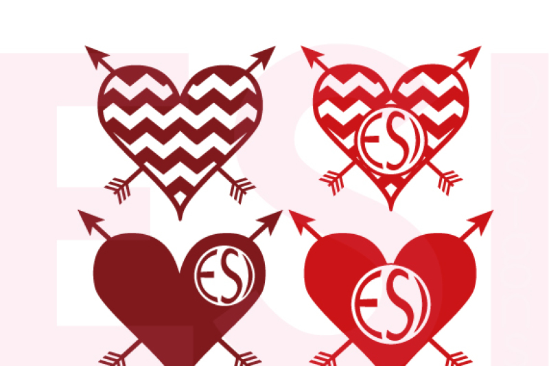 arrow-heart-monogram-designs-plain-chevron-svg-dxf-eps-cutting-files