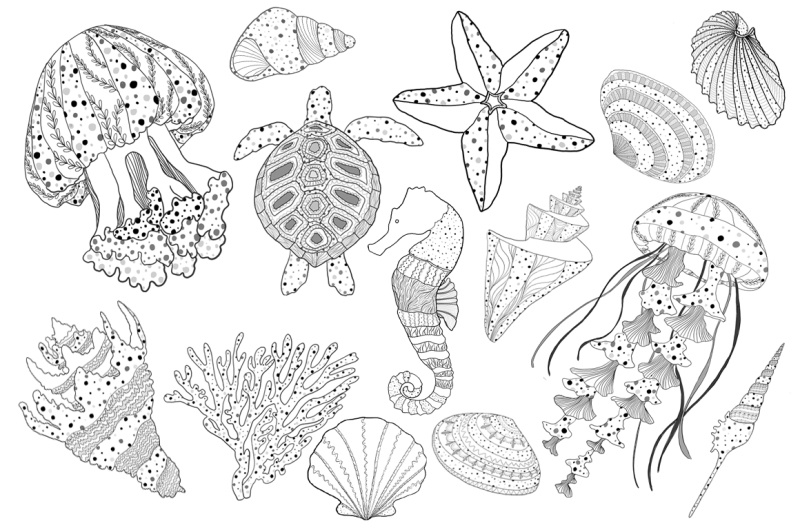 sea-life-doodling-collection