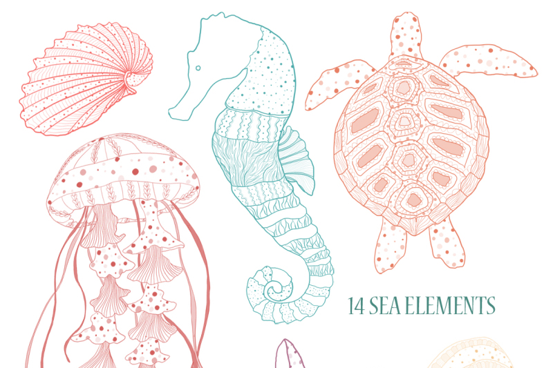 sea-life-doodling-collection