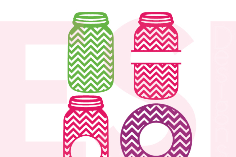 Download Mason Jar Monogram Designs - Chevron Pattern - SVG, DXF, EPS - Cutting Files By ESI Designs ...