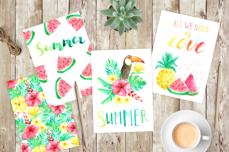 tropical-card-templates-set