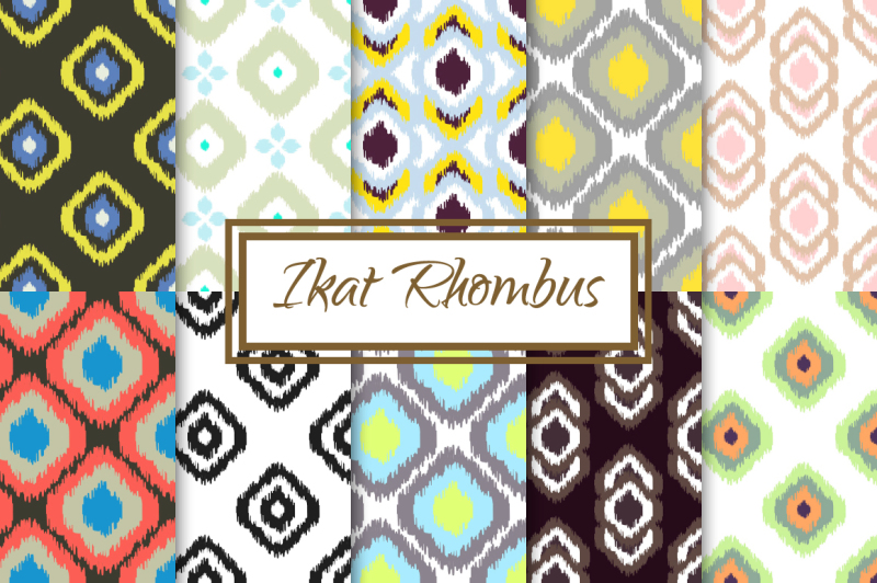 ikat-rhombus-seamless-patterns