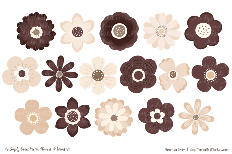 simply-sweet-vector-flowers-and-stems-clipart-in-chocolate