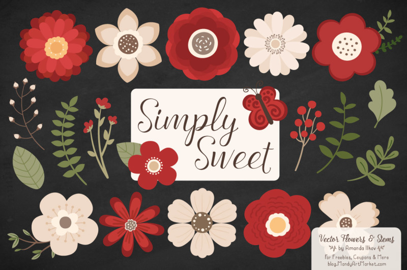 simply-sweet-vector-flowers-and-stems-clipart-in-christmas