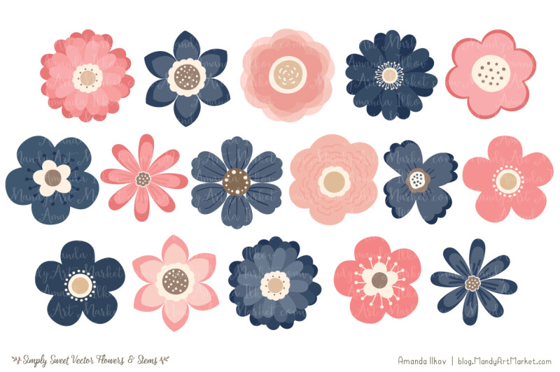 simply-sweet-vector-flowers-and-stems-clipart-in-navy-and-blush