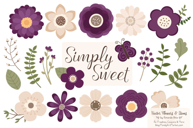 simply-sweet-vector-flowers-and-stems-clipart-in-plum
