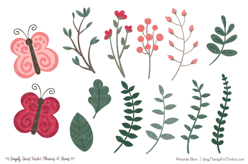 simply-sweet-vector-flowers-and-stems-clipart-in-rose-garden