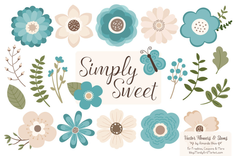 simply-sweet-vector-flowers-and-stems-clipart-in-vintage-blue