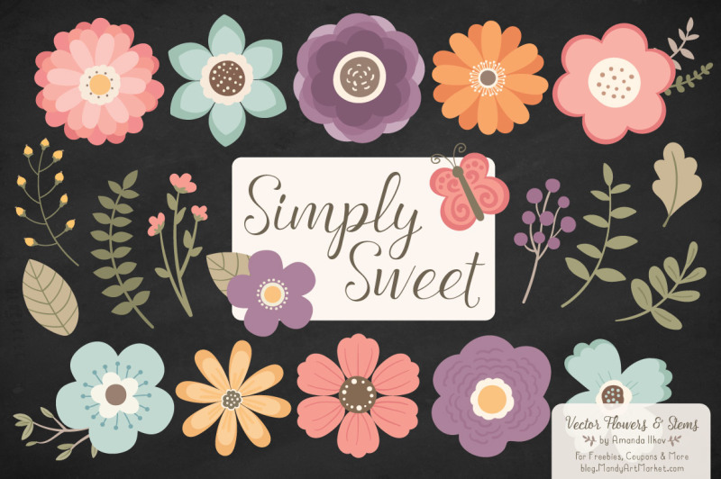 simply-sweet-vector-flowers-and-stems-clipart-in-vintage