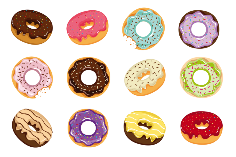 cute-donuts-with-colorful-glazing