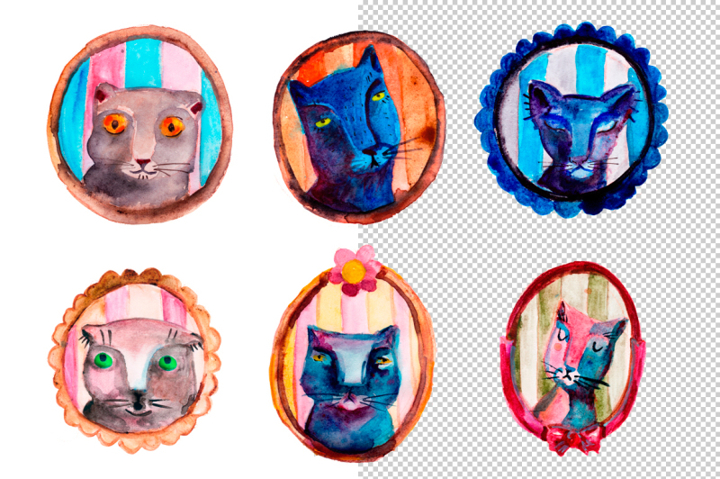 watercolor-cats-portraits
