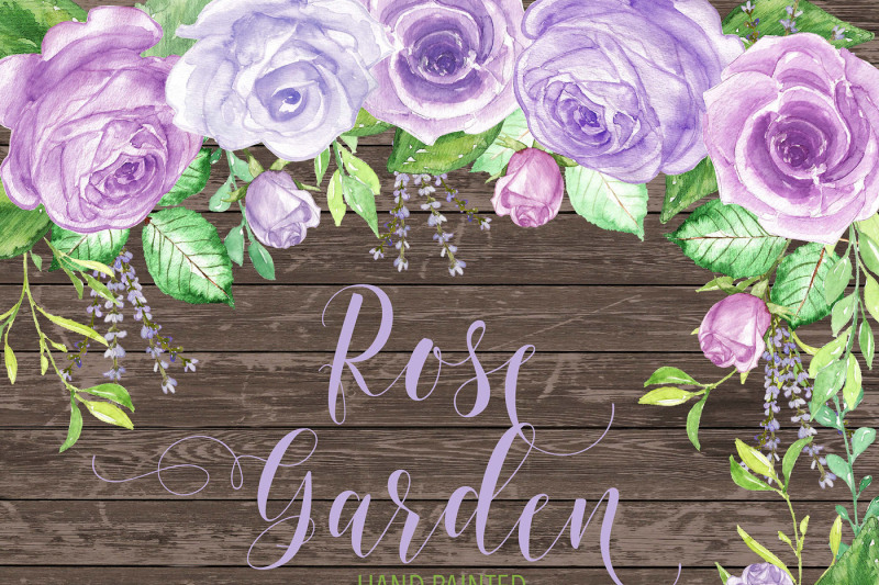 watercolor-purple-rose-garden-ii