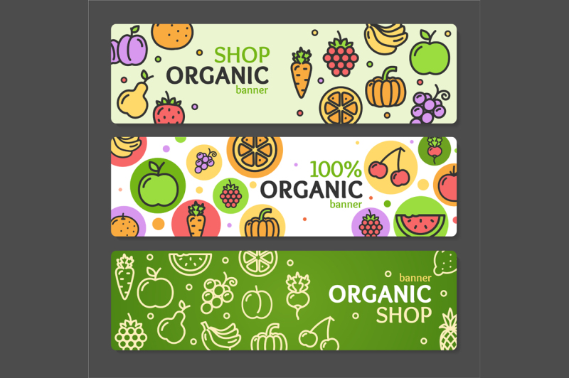 eco-shop-banner-horizontal-set-vector