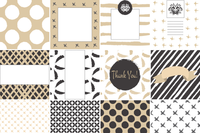 12-card-set-template-gold-and-white