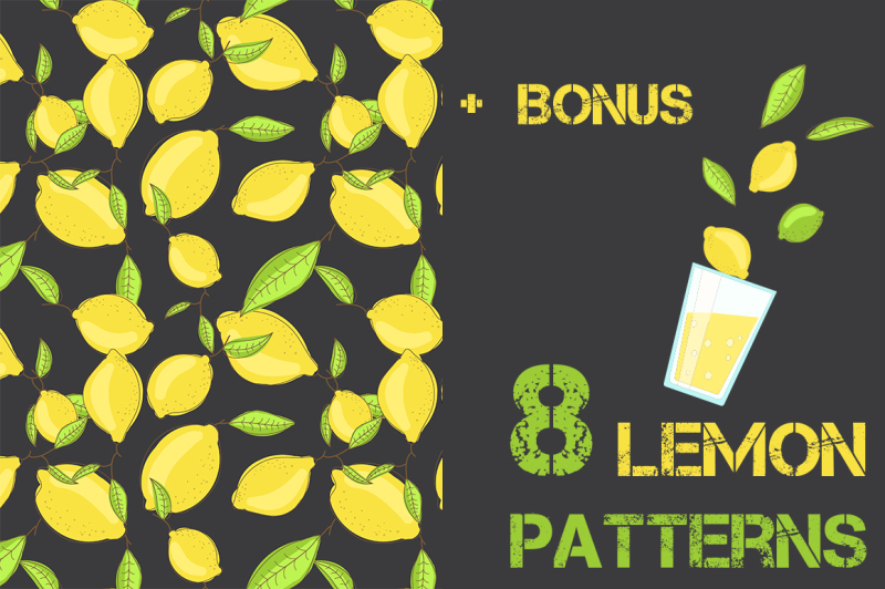 lemon-citrus-hand-drawn-patterns
