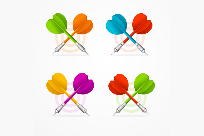 color-darts-set-vector