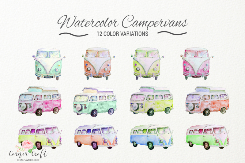 watercolor-clipart-camper-van-leisure-vehicle