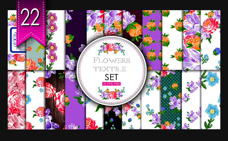 textile-flowers-set