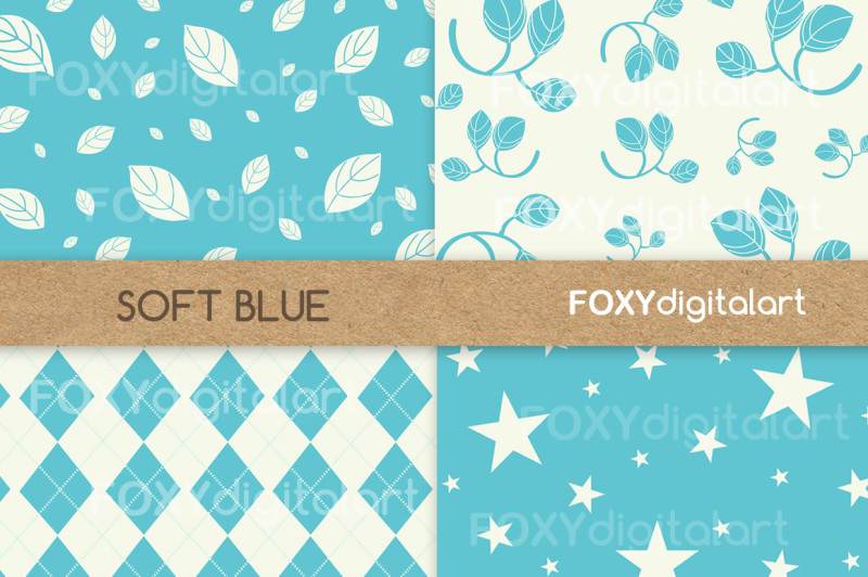 blue-floral-digital-paper-scrapbook-paper-pack