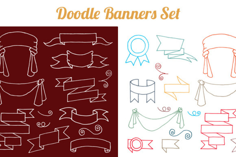 doodle-banners-set