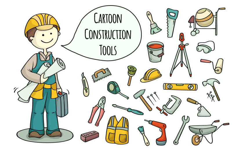 cartoon-builder-construction-tools