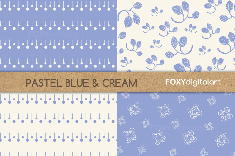 blue-floral-digital-paper-scrapbook