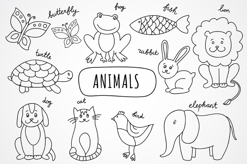 vector-hand-drawn-animals-amp-pattern