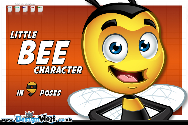 little-bee-character-in-9-poses