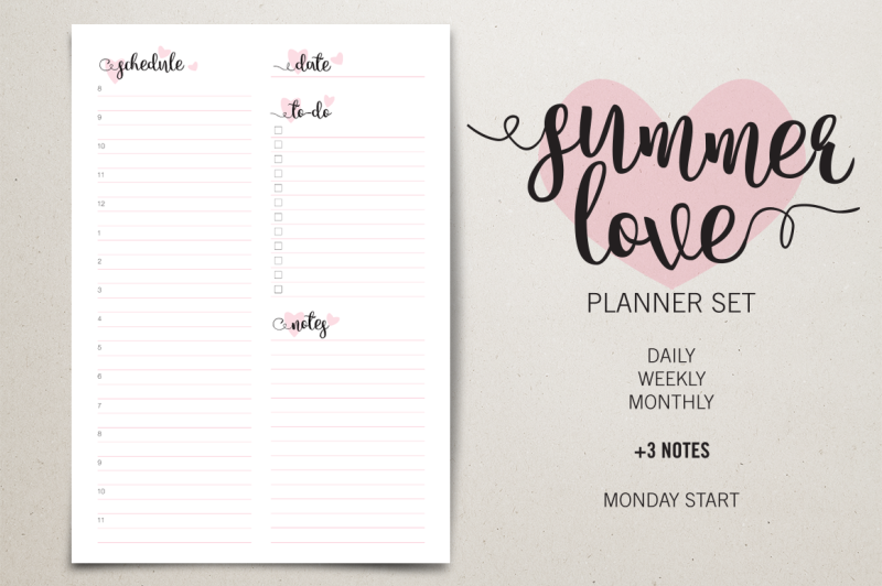 planner-set-summer-love