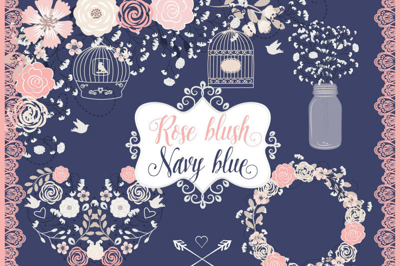 vector-navy-blue-and-rose-blush-babys-breath-cage-bird-design