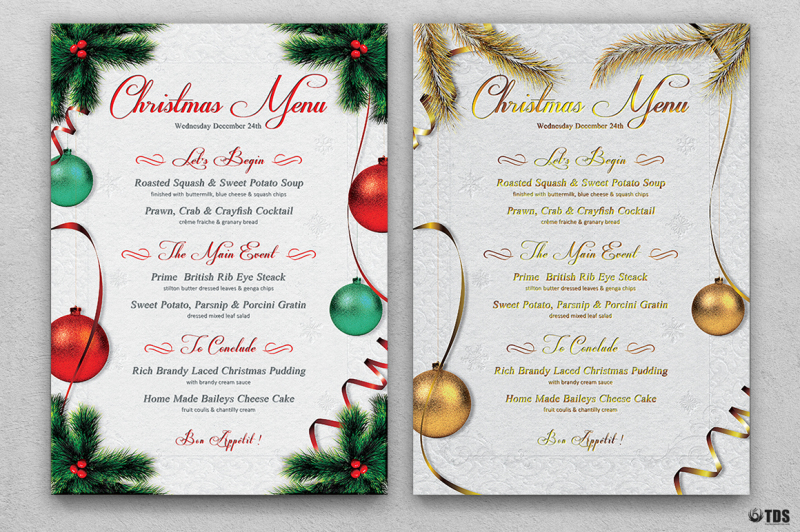 Christmas Menu Template V1 By Thats Design Store | TheHungryJPEG.com