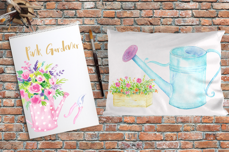 watercolor-clip-art-pink-gardener