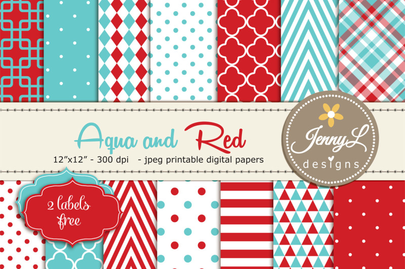aqua-blue-and-red-digital-papers